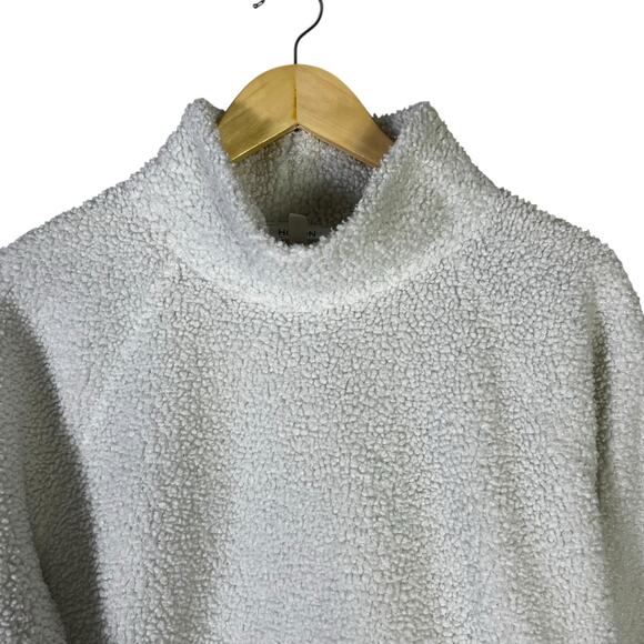 Haven Well Within Sherpa Fleece Pullover Size M White Cowl Neck Cozy Minimalist - Picture 3 of 7